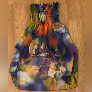 Vibrant Floral High-Low dress little girls dress